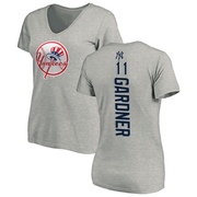 Women's New York Yankees Brett Gardner ＃11 Backer Slim Fit T-Shirt Ash