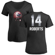 Women's New York Yankees Brian Roberts ＃14 Midnight Mascot V-Neck T-Shirt - Black