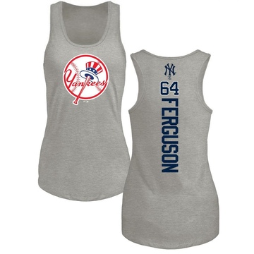 Women's New York Yankees Caleb Ferguson ＃64 Backer Tank Top Ash