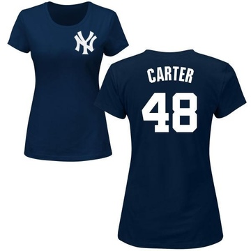 Women's New York Yankees Chris Carter ＃48 Roster Name & Number T-Shirt - Navy