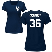 Women's New York Yankees Clarke Schmidt ＃36 Roster Name & Number T-Shirt - Navy