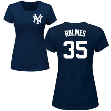 Women's New York Yankees Clay Holmes ＃35 Roster Name & Number T-Shirt - Navy