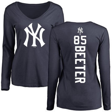 Women's New York Yankees Clayton Beeter ＃85 Backer Slim Fit Long Sleeve T-Shirt - Navy