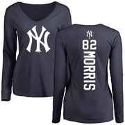 Women's New York Yankees Cody Morris ＃82 Backer Slim Fit Long Sleeve T-Shirt - Navy