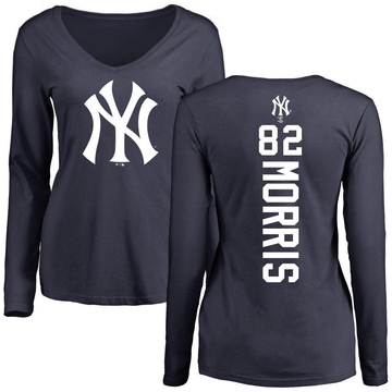 Women's New York Yankees Cody Morris ＃82 Backer Slim Fit Long Sleeve T-Shirt - Navy