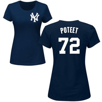 Women's New York Yankees Cody Poteet ＃72 Roster Name & Number T-Shirt - Navy