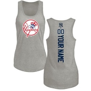 Women's New York Yankees Custom ＃00 Backer Tank Top Ash