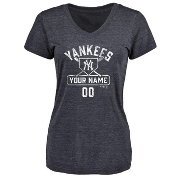 Women's New York Yankees Custom ＃00 Base Runner T-Shirt - Navy