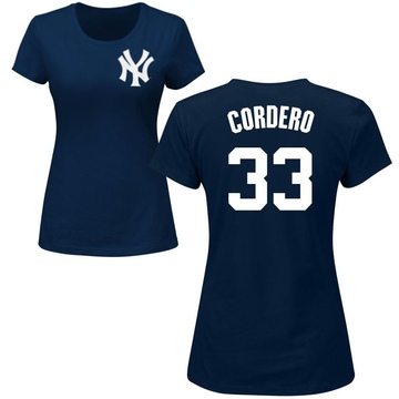 Women's New York Yankees Franchy Cordero ＃33 Roster Name & Number T-Shirt - Navy