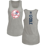 Women's New York Yankees Gerrit Cole ＃45 Backer Tank Top Ash