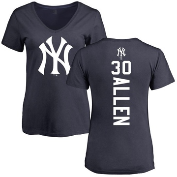 Women's New York Yankees Greg Allen ＃30 Backer Slim Fit T-Shirt - Navy