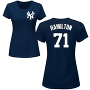 Women's New York Yankees Ian Hamilton ＃71 Roster Name & Number T-Shirt - Navy