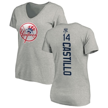 Women's New York Yankees Jackson Castillo ＃14 Backer Slim Fit T-Shirt Ash