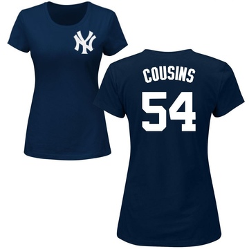 Women's New York Yankees Jake Cousins ＃54 Roster Name & Number T-Shirt - Navy