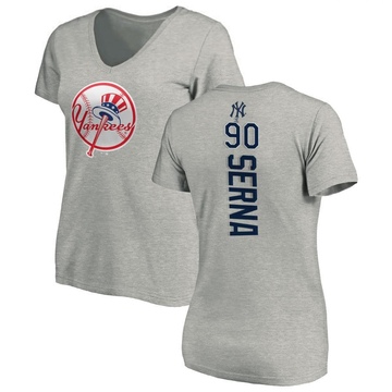 Women's New York Yankees Jared Serna ＃90 Backer Slim Fit T-Shirt Ash