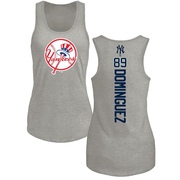 Women's New York Yankees Jasson Dominguez ＃89 Backer Tank Top Ash