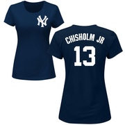 Women's New York Yankees Jazz Chisholm Jr. ＃13 Roster Name & Number T-Shirt - Navy