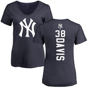 Women's New York Yankees J.D. Davis ＃38 Backer Slim Fit T-Shirt - Navy