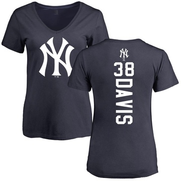 Women's New York Yankees J.D. Davis ＃38 Backer Slim Fit T-Shirt - Navy