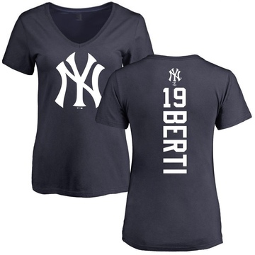 Women's New York Yankees Jon Berti ＃19 Backer Slim Fit T-Shirt - Navy