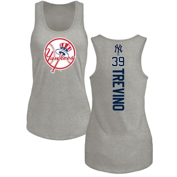 Women's New York Yankees Jose Trevino ＃39 Backer Tank Top Ash