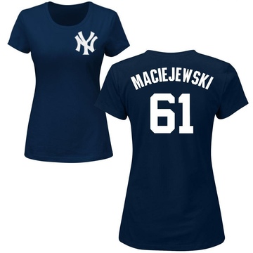 Women's New York Yankees Josh Maciejewski ＃61 Roster Name & Number T-Shirt - Navy