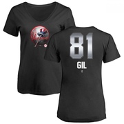 Women's New York Yankees Luis Gil ＃81 Midnight Mascot V-Neck T-Shirt - Black