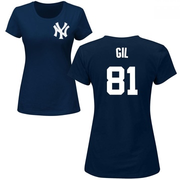 Women's New York Yankees Luis Gil ＃81 Roster Name & Number T-Shirt - Navy