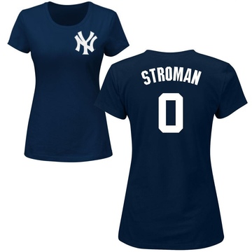 Women's New York Yankees Marcus Stroman ＃0 Roster Name & Number T-Shirt - Navy