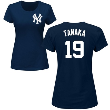 Women's New York Yankees Masahiro Tanaka ＃19 Roster Name & Number T-Shirt - Navy