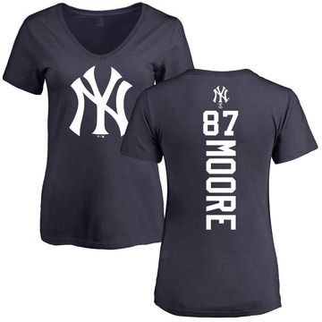 Women's New York Yankees McKinley Moore ＃87 Backer Slim Fit T-Shirt - Navy