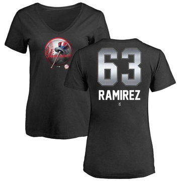 Women's New York Yankees Nick Ramirez ＃63 Midnight Mascot V-Neck T-Shirt - Black