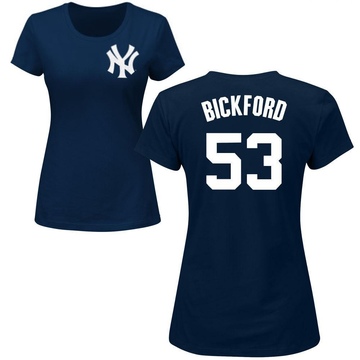 Women's New York Yankees Phil Bickford ＃53 Roster Name & Number T-Shirt - Navy