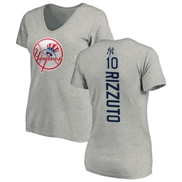 Women's New York Yankees Phil Rizzuto ＃10 Backer Slim Fit T-Shirt Ash