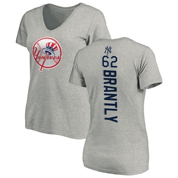 Women's New York Yankees Rob Brantly ＃62 Backer Slim Fit T-Shirt Ash