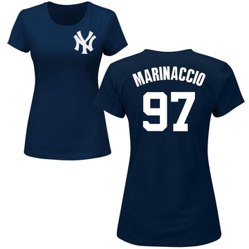 Women's New York Yankees Ron Marinaccio ＃97 Roster Name & Number T-Shirt - Navy