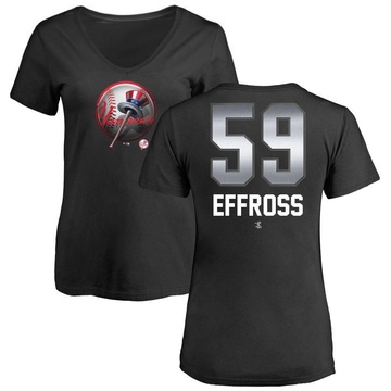 Women's New York Yankees Scott Effross ＃59 Midnight Mascot V-Neck T-Shirt - Black