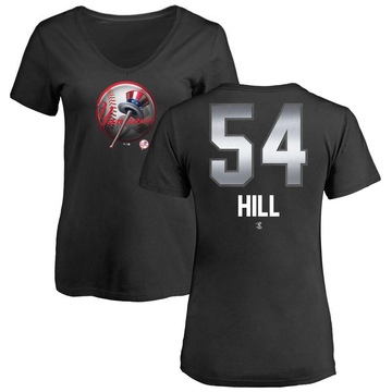 Women's New York Yankees Tim Hill ＃54 Midnight Mascot V-Neck T-Shirt - Black