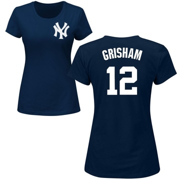 Women's New York Yankees Trent Grisham ＃12 Roster Name & Number T-Shirt - Navy