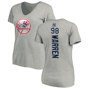 Women's New York Yankees Will Warren ＃98 Backer Slim Fit T-Shirt Ash