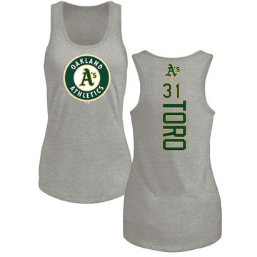 Women's Oakland Athletics Abraham Toro ＃31 Backer Tank Top Ash