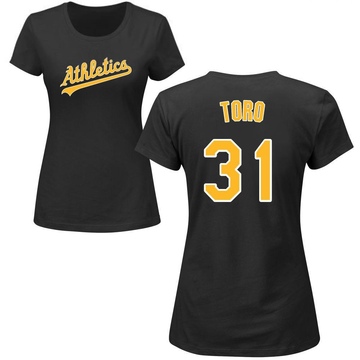 Women's Oakland Athletics Abraham Toro ＃31 Roster Name & Number T-Shirt - Black