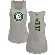 Women's Oakland Athletics Aledmys Diaz ＃6 Backer Tank Top Ash