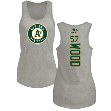 Women's Oakland Athletics Alex Wood ＃57 Backer Tank Top Ash