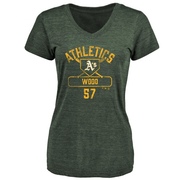 Women's Oakland Athletics Alex Wood ＃57 Base Runner T-Shirt - Green