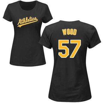 Women's Oakland Athletics Alex Wood ＃57 Roster Name & Number T-Shirt - Black