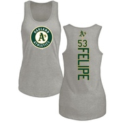 Women's Oakland Athletics Angel Felipe ＃53 Backer Tank Top Ash