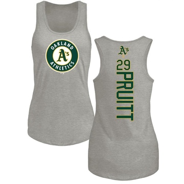 Women's Oakland Athletics Austin Pruitt ＃29 Backer Tank Top Ash