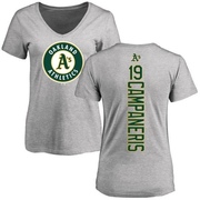 Women's Oakland Athletics Bert Campaneris ＃19 Backer Slim Fit T-Shirt Ash