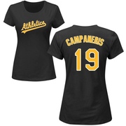 Women's Oakland Athletics Bert Campaneris ＃19 Roster Name & Number T-Shirt - Black